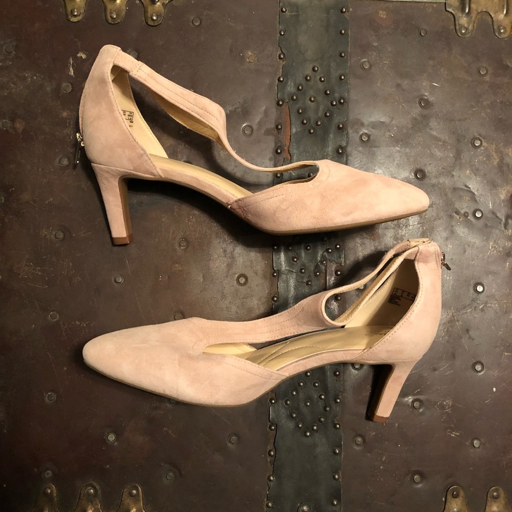 Clarks Suede T-Strap Heels